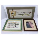 Three Pieces  Framed Artwork