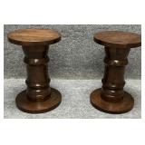 Pair of Walnut Small Stools or Stands