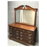 Cherry Chippendale Triple Dresser