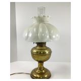 Vintage Brass Electrified Oil Lamp