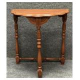 Vintage Wooden Demilune Console Table