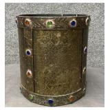 Italian Style Multi Colored Jeweled Waste Basket