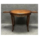 Polished Oval Shaped Wood Table
