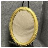Framed Ornate Vintage Oval Gold Gilt Mirror