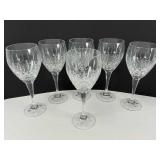 Six Crystal Wine Glasses