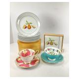 Crate and Barrel Plates, Napkins, Cups and Saucers