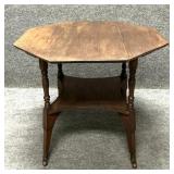 Vintage Wood Table with Octagon Shaped Top