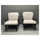 Pair of Black Aluminum Framed Outdoor Chairs