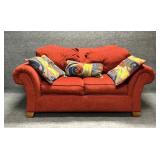 Red Upholstered Loveseat