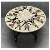 Vintage Marble Stone Inlay Coffee Table