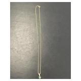 14 KT Emerald Pendant and Chain