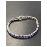 Sterling Purple Stone Tennis Bracelet