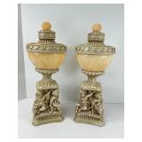 Two Matching Decorative Urns