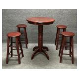 Cafe Table or Bar with Four Stools