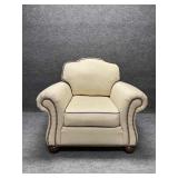 Cream Colored Large Upholstered Armchair