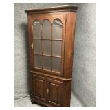 Chippendale Cherry Finish Corner Cabinet
