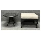 Heavy Duty Black Framed End Table and Stool