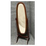 Oval Wood Cheval Floor Mirror