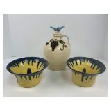 Apple Baking Bowls Holly Hill Pottery, Wine Jug
