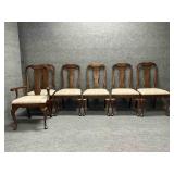 Six Queen Anne Cherry Dining Chairs