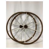 Two Vintage Wood Buggy or Carriage Wheels