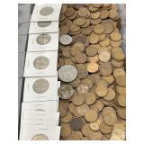 Large Lot Old Pennies, Coins