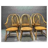 Six Oak Windsor Spindle Back Chairs