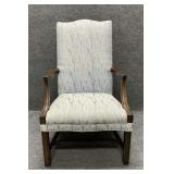 Blue and White Upholstered Accent Chair