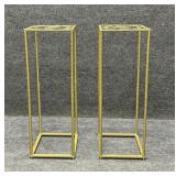 Pair of Gold Finish Metal Stands