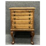 Two Piece Five Drawer Walnut Chest