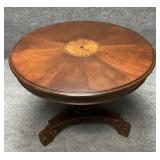 Rounded Mahogany Pedestal Foyer Table