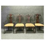 Four Brown and Gold Heavy Duty Ornate Metal Chairs