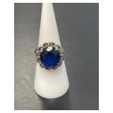 10 KT Faceted Sapphire Ring