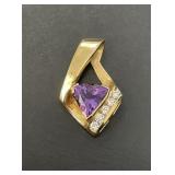 14 KT Amethyst Pendant