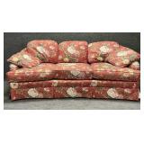 Sherrill Coral Floral Upholstered Sofa