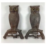 Antique American Cast Iron Owls