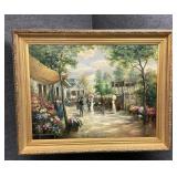 Large Signed Print Painting on Canvas