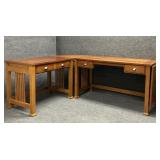 Bassett Furniture Co Maple Two Piece Desk