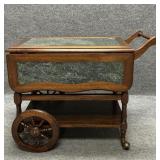 Vintage Wooden One Drawer Tea Cart