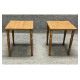 Pair of Small Accent End Tables Veneer
