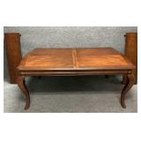Mahogany Inlaid Dining Table with Two Leaves