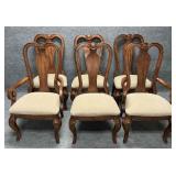 Set of Six Traditional Wood Dining Chairs
