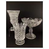 Crystal Cut Pedestal Vases
