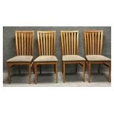 Four Italian Modern Beech Dining Chairs