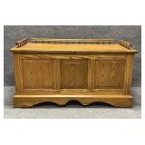Handcrafted Oak Vintage Panel Chest