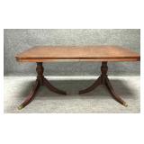 Vintage Double Pedestal Mahogany Top Dining Table