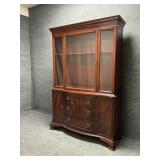 One Piece Traditional Mahogany China Cabinet