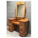 Vintage Solid Maple Vanity with Mirror