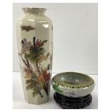 Vintage Japanese Vase and Bowl