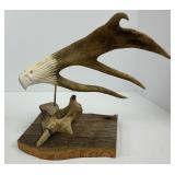 Hand Carved Eagle from Antler